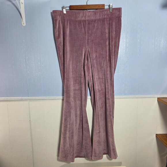 Avia Extra Large Pinky Mauve Velvet Flare Leg Pullover Jacket Casual Set (Flaw) - Picture 8 of 14